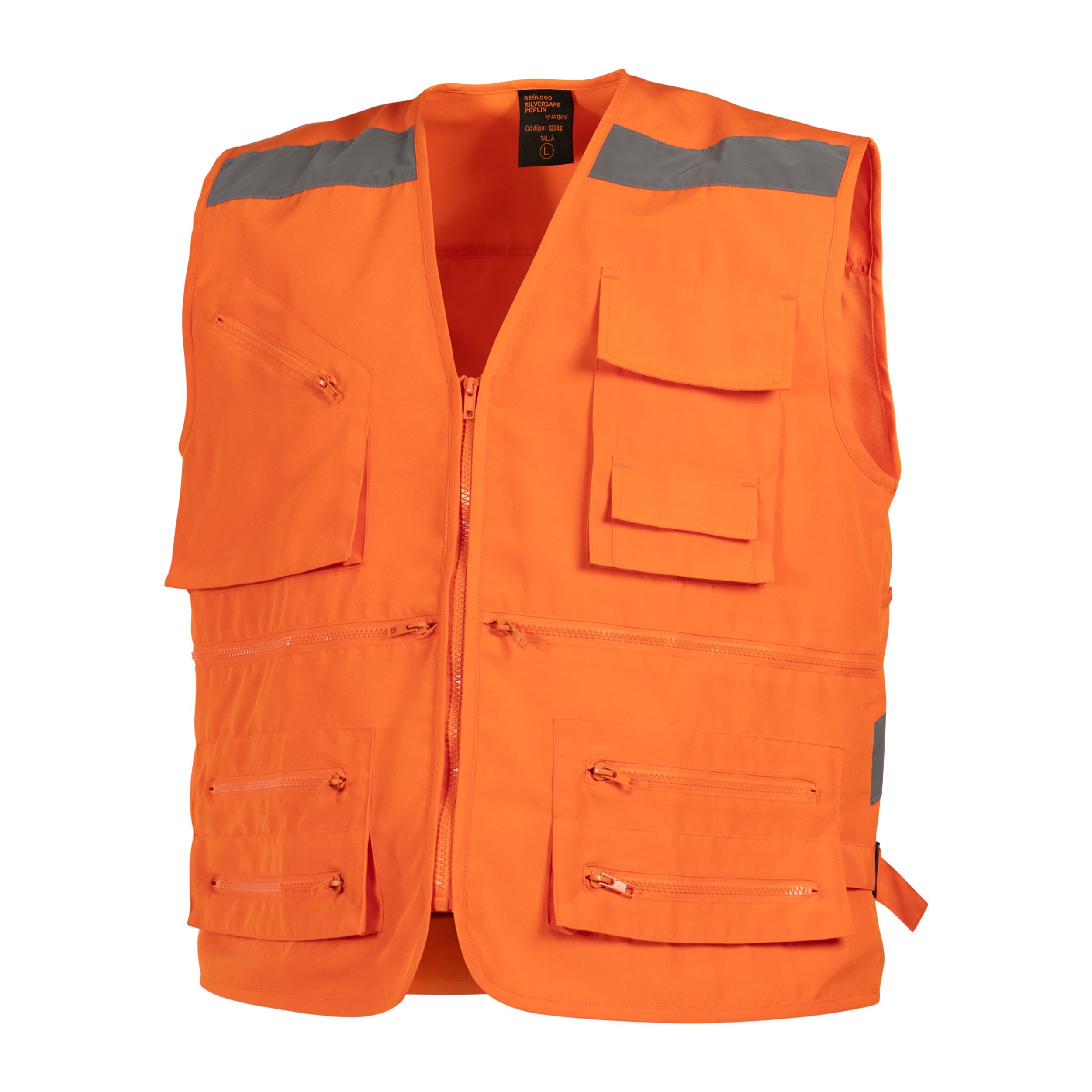 Chaleco geologo silversafe poplin con cinta reflectiva